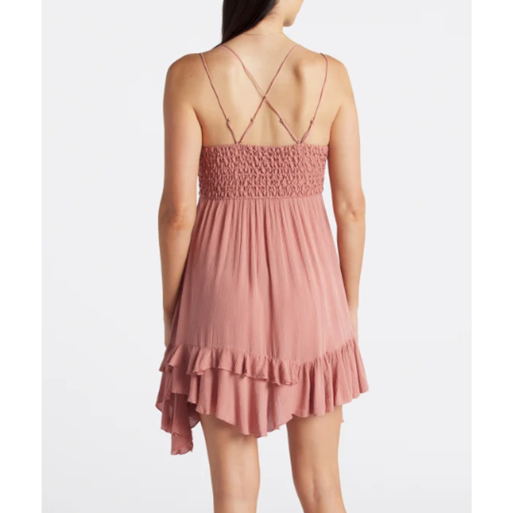 NWT Free People Adella Maxi Slip Dress Sleeveless Boho Crochet Lace Rose M - Picture 4 of 5
